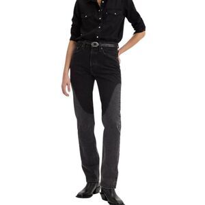 LEVIS 501 ORIGINAL CHAPS WESTERN FARM CHAPS JEANS BLACK GREY MIX SZ 25